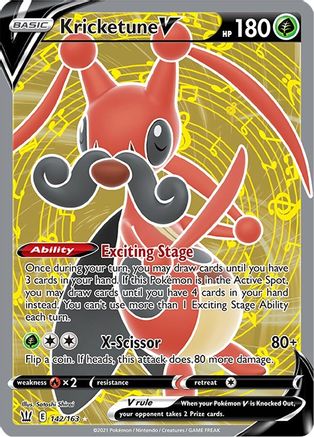 Kricketune V (Full Art) (142/163) [SWSH05 Battle Styles] Holofoil - Ultra Rare