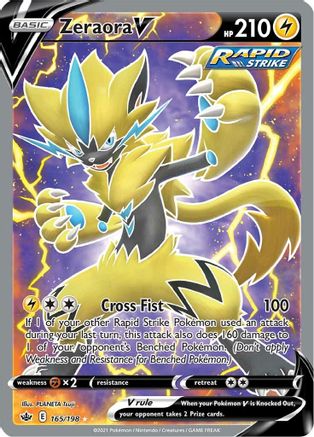 Zeraora V (Full Art) (165/198) [SWSH06 Chilling Reign] Holofoil - Ultra Rare