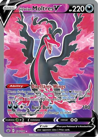 Galarian Moltres V (Full Art) (176/198) [SWSH06 Chilling Reign] Holofoil - Ultra Rare