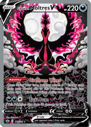 Galarian Moltres V (Alternate Full Art) (177/198) [SWSH06 Chilling Reign] Holofoil - Ultra Rare