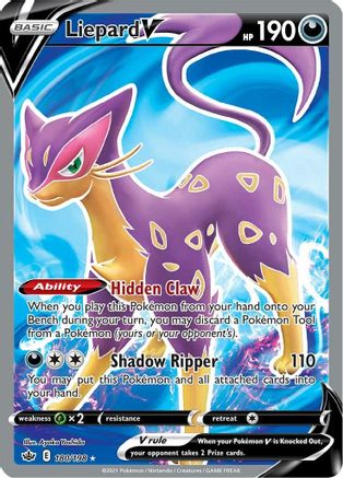 Liepard V (Full Art) (180/198) [SWSH06 Chilling Reign] Holofoil - Ultra Rare