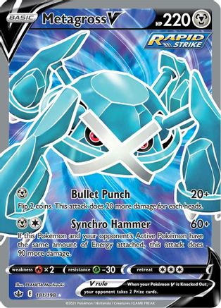 Metagross V (Full Art) (181/198) [SWSH06 Chilling Reign] Holofoil - Ultra Rare