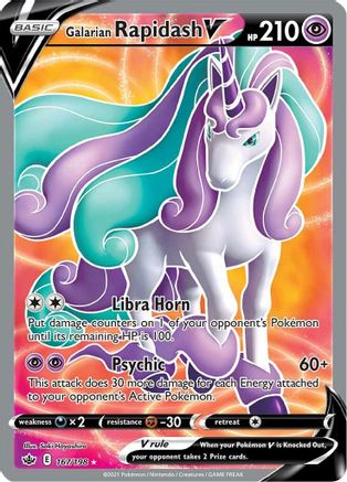 Galarian Rapidash V (Full Art) (167/198) [SWSH06 Chilling Reign] Holofoil - Ultra Rare