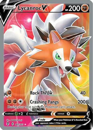 Lycanroc V (Full Art) (187/203) [SWSH07 Evolving Skies] Holofoil - Ultra Rare