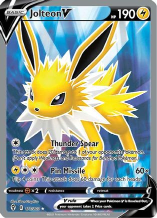 Jolteon V (Full Art) (177/203) [SWSH07 Evolving Skies] Holofoil - Ultra Rare