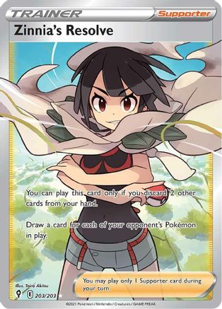Zinnia's Resolve (Full Art) (203/203) [SWSH07 Evolving Skies] Holofoil - Ultra Rare