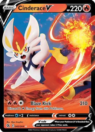 Cinderace V (043/264) [SWSH08 Fusion Strike] Holofoil - Ultra Rare