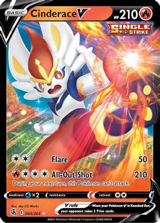 Cinderace V (044/264) [SWSH08 Fusion Strike] Holofoil - Ultra Rare