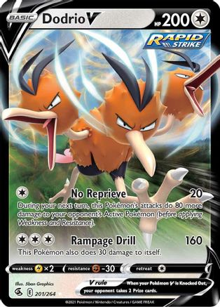 Dodrio V (201/264) [SWSH08 Fusion Strike] Holofoil - Ultra Rare