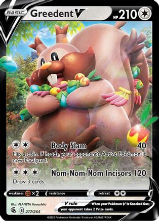 Greedent V (217/264) [SWSH08 Fusion Strike] Holofoil - Ultra Rare