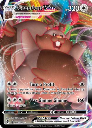Greedent VMAX (218/264) [SWSH08 Fusion Strike] Holofoil - Ultra Rare