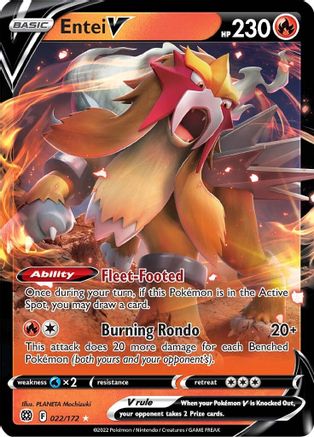Entei V (022/172) [SWSH09 Brilliant Stars] Holofoil - Ultra Rare