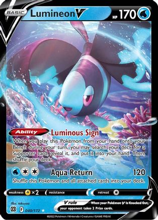 Lumineon V (040/172) [SWSH09 Brilliant Stars] Holofoil - Ultra Rare