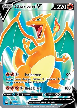 Charizard V (Full Art) (153/172) [SWSH09 Brilliant Stars] Holofoil - Ultra Rare