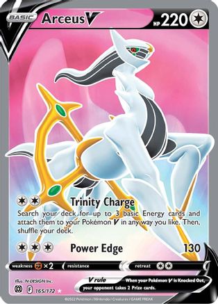 Arceus V (Full Art) (165/172) [SWSH09 Brilliant Stars] Holofoil - Ultra Rare
