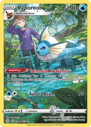 Vaporeon (TG02/30) [SWSH09 Brilliant Stars Trainer Gallery] Holofoil - Ultra Rare