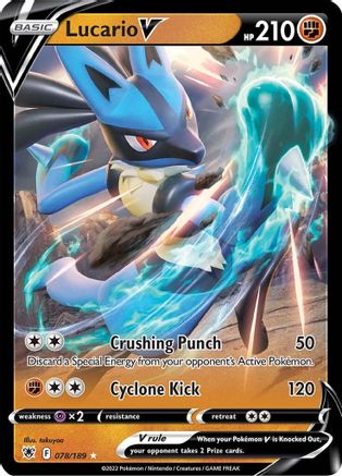 Lucario V (078/189) [SWSH10 Astral Radiance] Holofoil - Ultra Rare