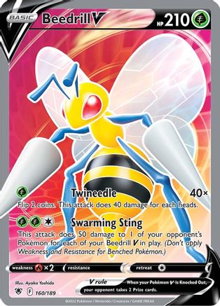 Beedrill V (Full Art) (160/189) [SWSH10 Astral Radiance] Holofoil - Ultra Rare
