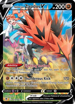 Galarian Zapdos V (TG19/30) [SWSH10 Astral Radiance Trainer Gallery] Holofoil - Ultra Rare