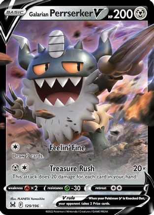 Galarian Perrserker V (129/196) [SWSH11 Lost Origin] Holofoil - Ultra Rare