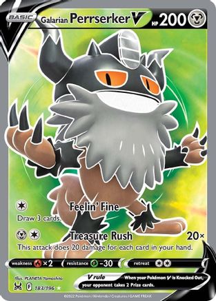 Galarian Perrserker V (Full Art) (183/196) [SWSH11 Lost Origin] Holofoil - Ultra Rare