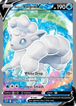 Alolan Vulpix V (Full Art) (173/195) [SWSH12 Silver Tempest] Holofoil - Ultra Rare