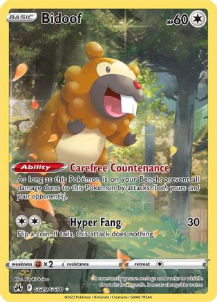 Bidoof (GG29/70) [SWSH Crown Zenith Galarian Gallery] Holofoil - Ultra Rare