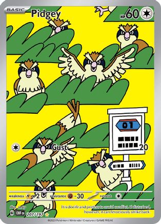 Pidgey (207/197) [SV03 Obsidian Flames] Holofoil - Illustration Rare