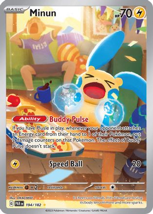 Minun (194/182) [SV04 Paradox Rift] Holofoil - Illustration Rare