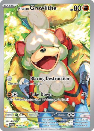 Hisuian Growlithe (181/167) [SV06 Twilight Masquerade] Holofoil - Illustration Rare