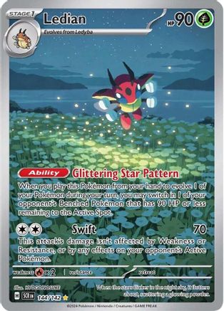 Ledian (144/142) [SV07 Stellar Crown] Holofoil - Illustration Rare