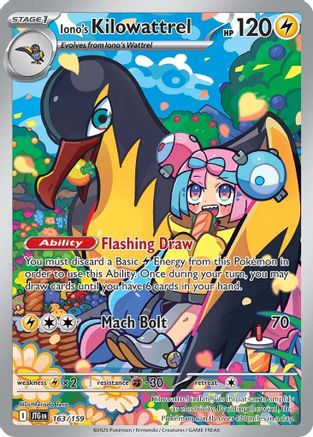 Iono's Kilowattrel (163/159) [SV09 Journey Together] Holofoil - Illustration Rare
