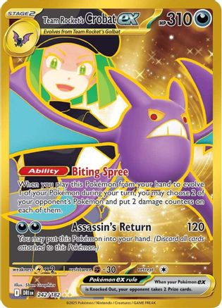 Team Rocket's Crobat ex (242/182) [SV10 Destined Rivals] Holofoil - Hyper Rare