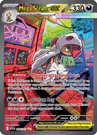 Mega Scrafty ex (285/217) [ME Ascended Heroes] Holofoil - Special Illustration Rare