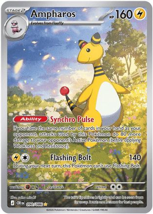 Ampharos (090/086) [ME04 Chaos Rising] Holofoil - Illustration Rare